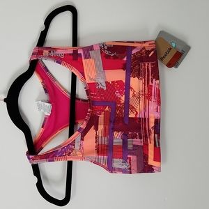NWT Reebok Sports Bra Reversible Colorful Solid Work Out Exercise Fitness
